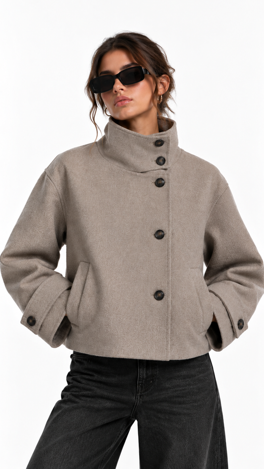 High Neck Wool Jacket