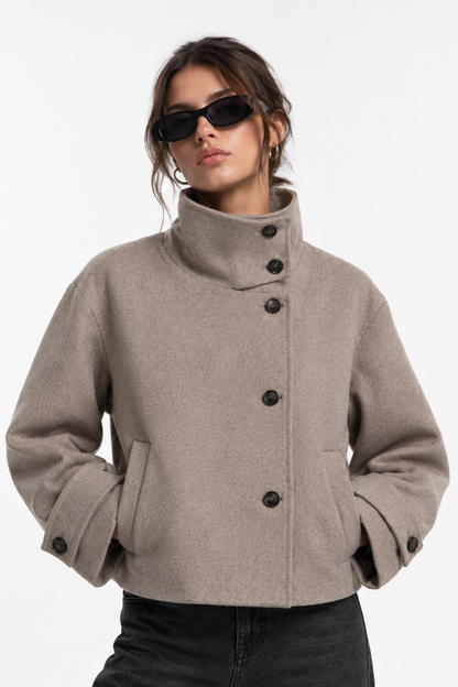 High Neck Wool Jacket