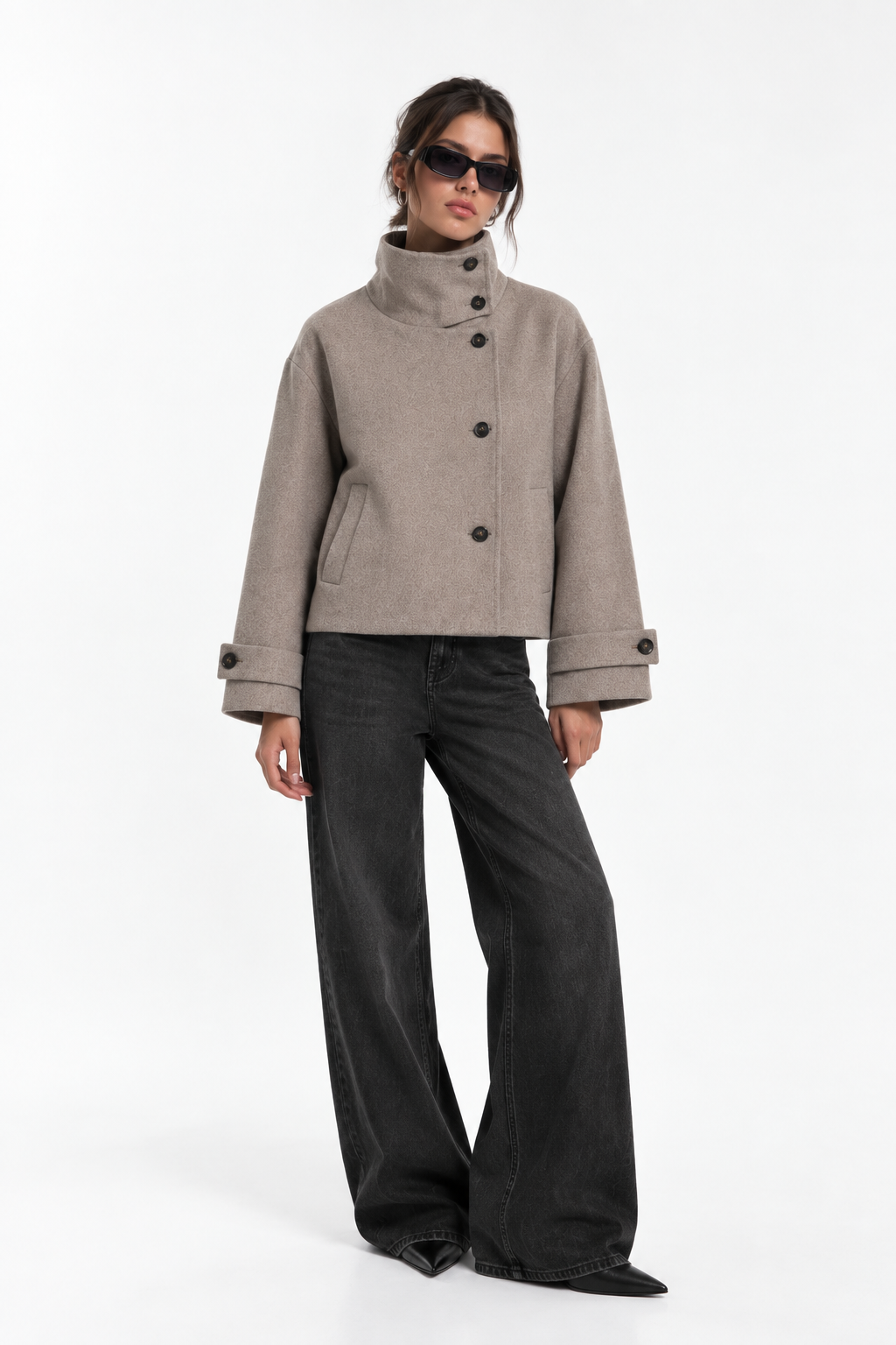 High Neck Wool Jacket