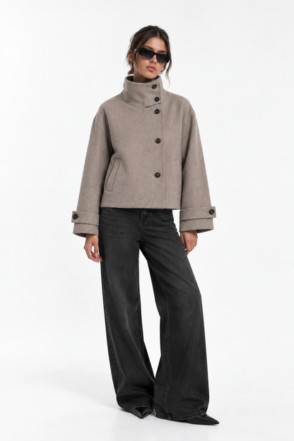 High Neck Wool Jacket