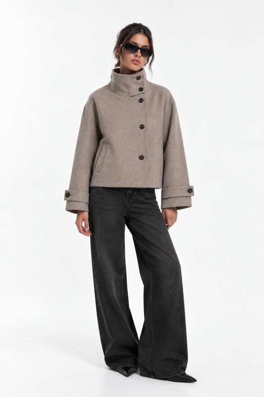High Neck Wool Jacket