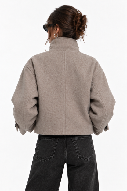 High Neck Wool Jacket