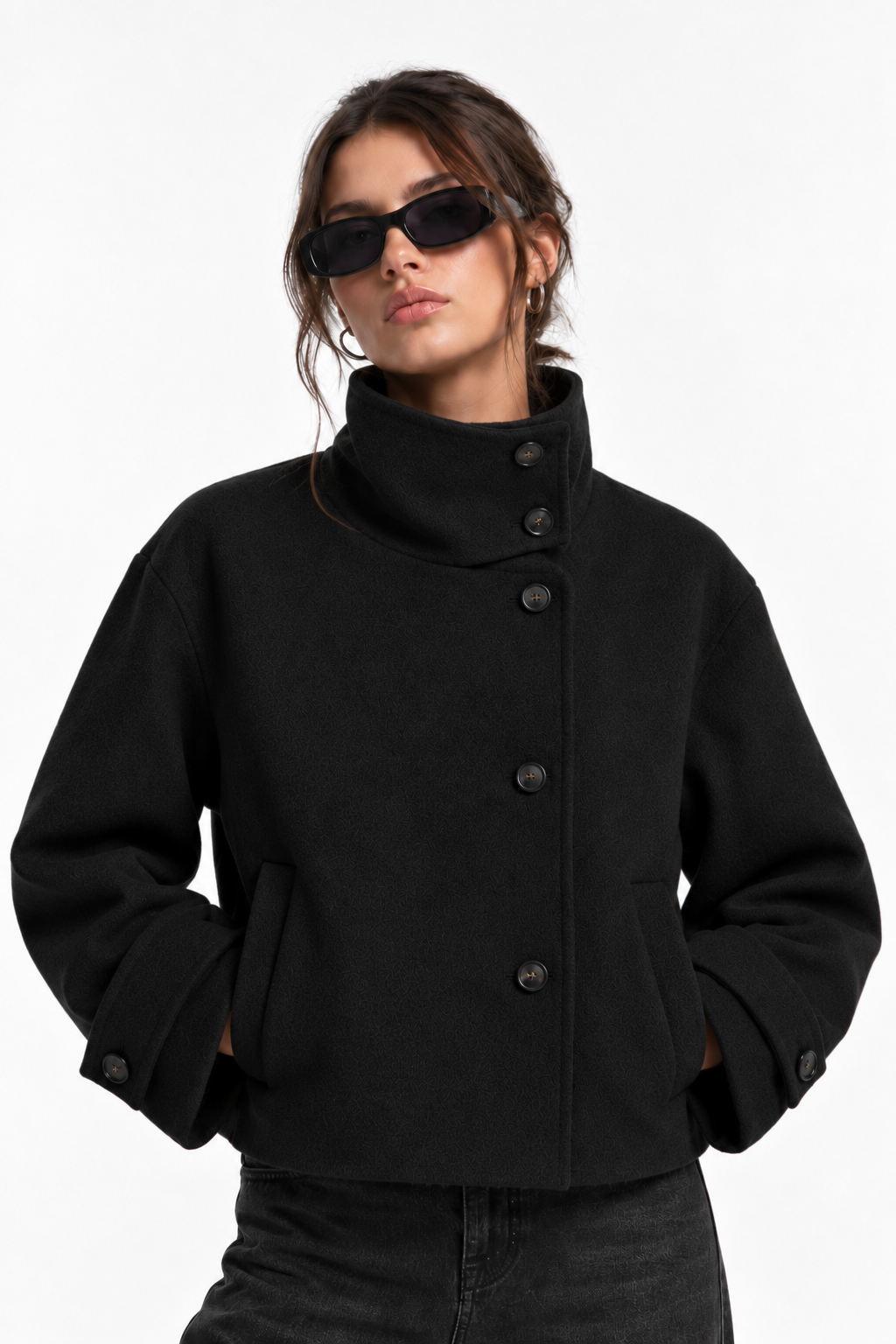 High Neck Wool Jacket