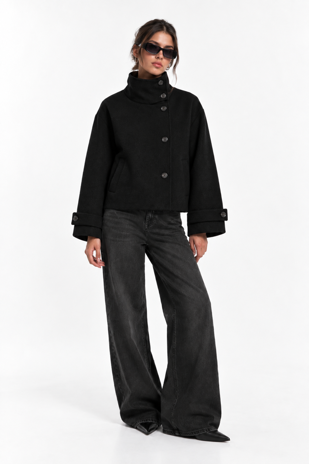 High Neck Wool Jacket