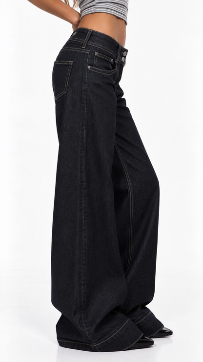 Low Rise Wide Leg Jeans
