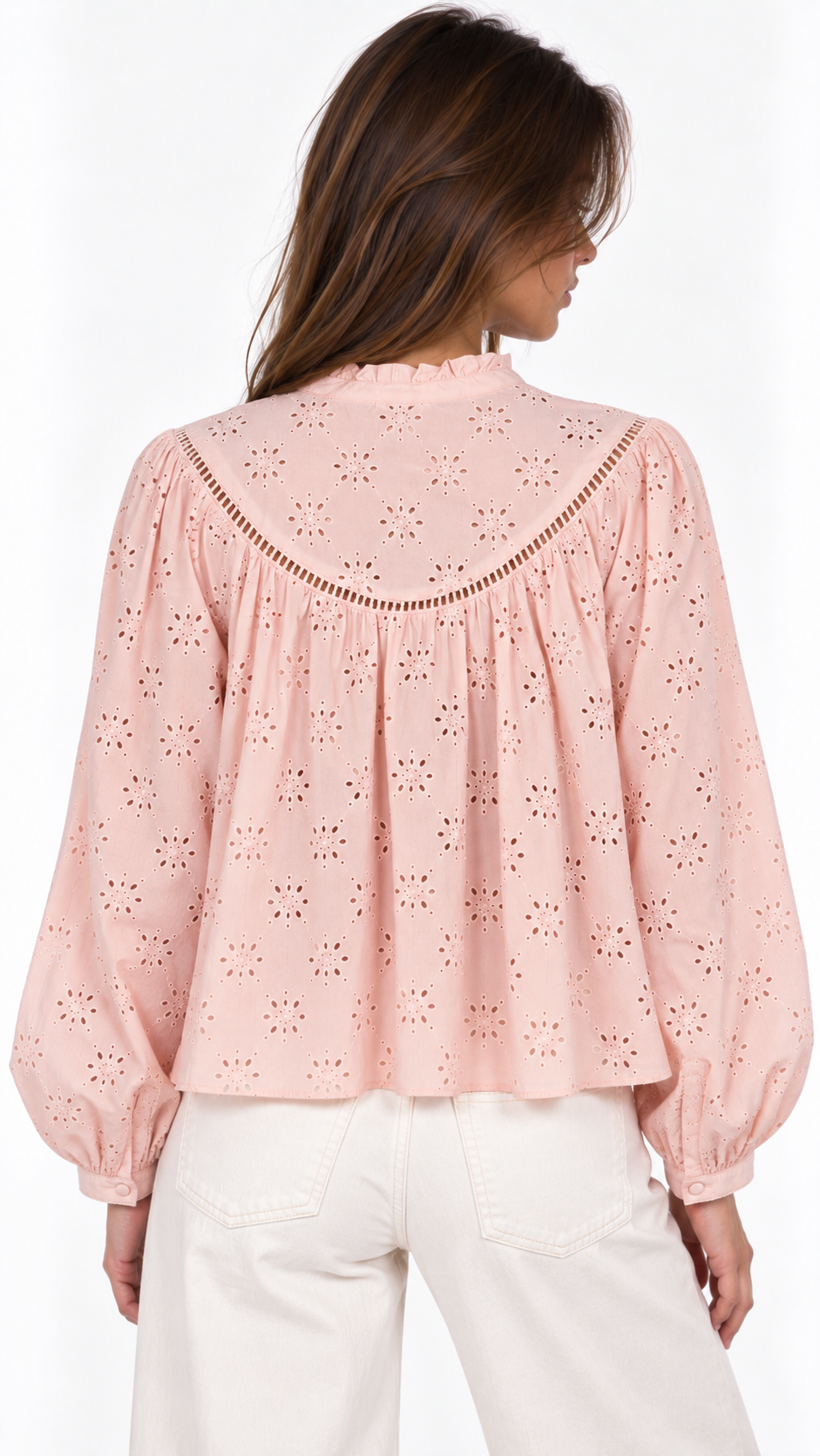 Pink Broderie Blouse