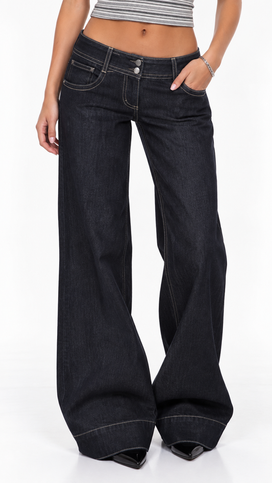 Low Rise Wide Leg Jeans