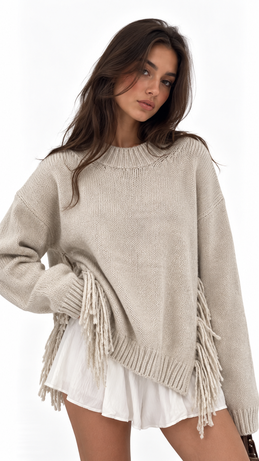 Fringe Side Knit Sweater