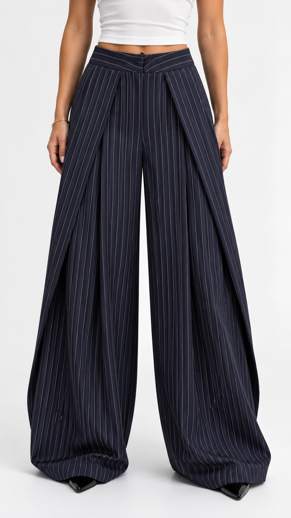 Layered Wide Leg Trousers