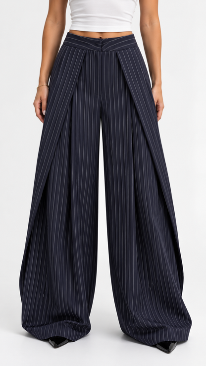 Layered Wide Leg Trousers