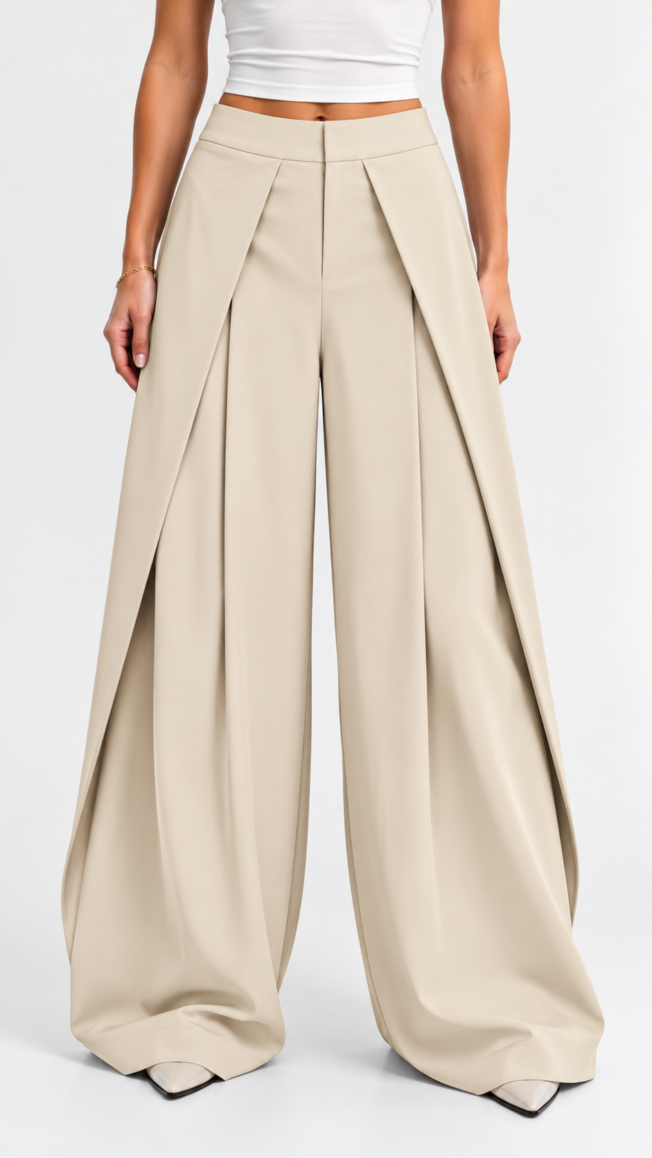 Layered Wide Leg Trousers