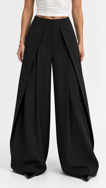 Layered Wide Leg Trousers