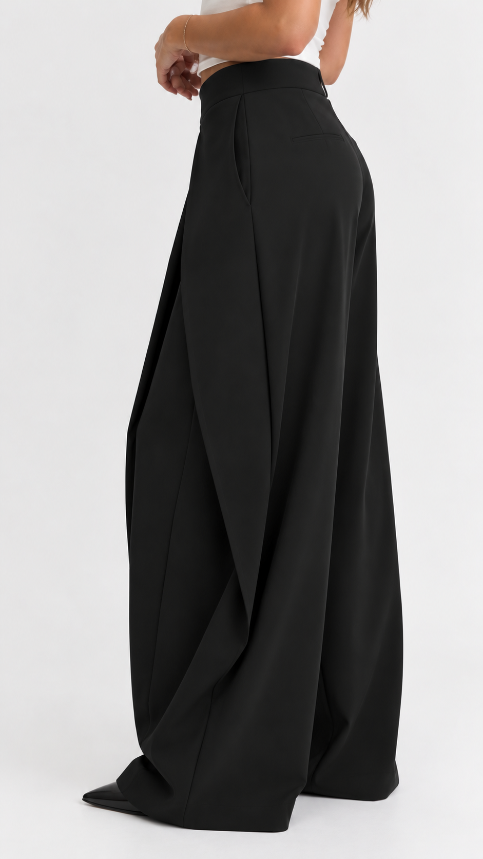 Layered Wide Leg Trousers
